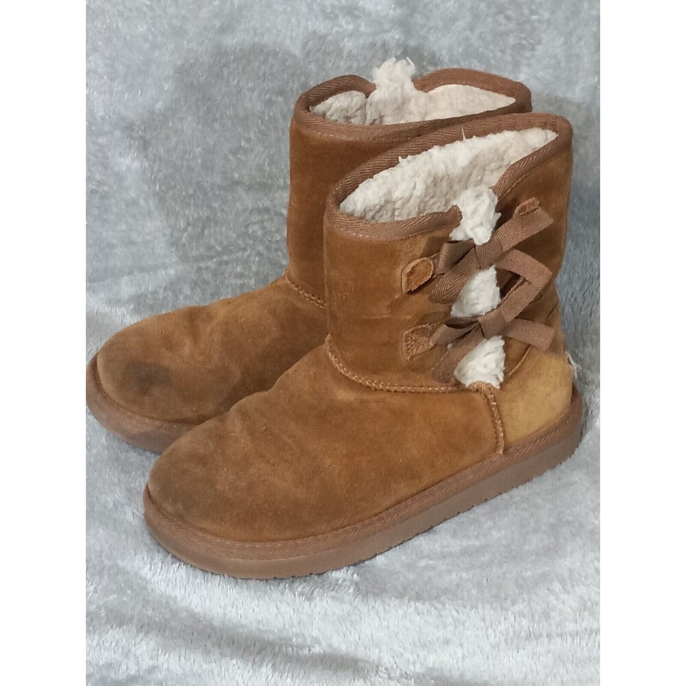 Koolaburra By UGG Koola Short Boots Women's/Youth US 3 Brown Chestnut Suede.